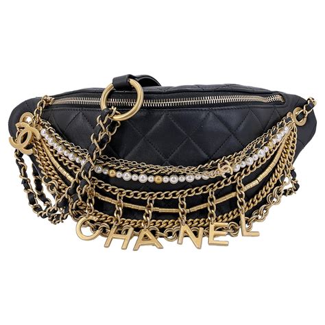 Limited Chanel 19A All About Chains Waist Bag Fanny Pack Black